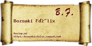 Bozsaki Félix névjegykártya